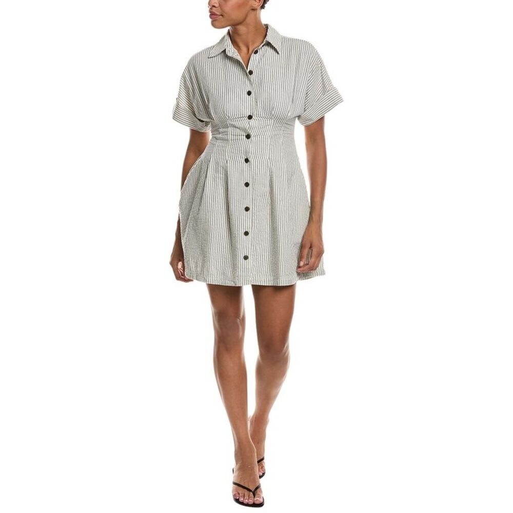 Madewell Womens  The Perry Mini Shirtdress, Black